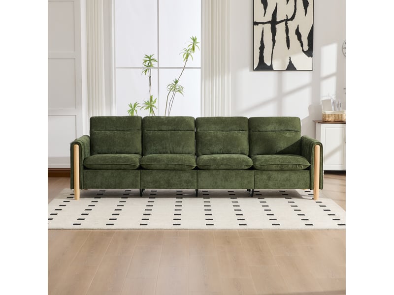 Canapé modulable 4 places avec 2 poufs de rangement evryae - Conforama D