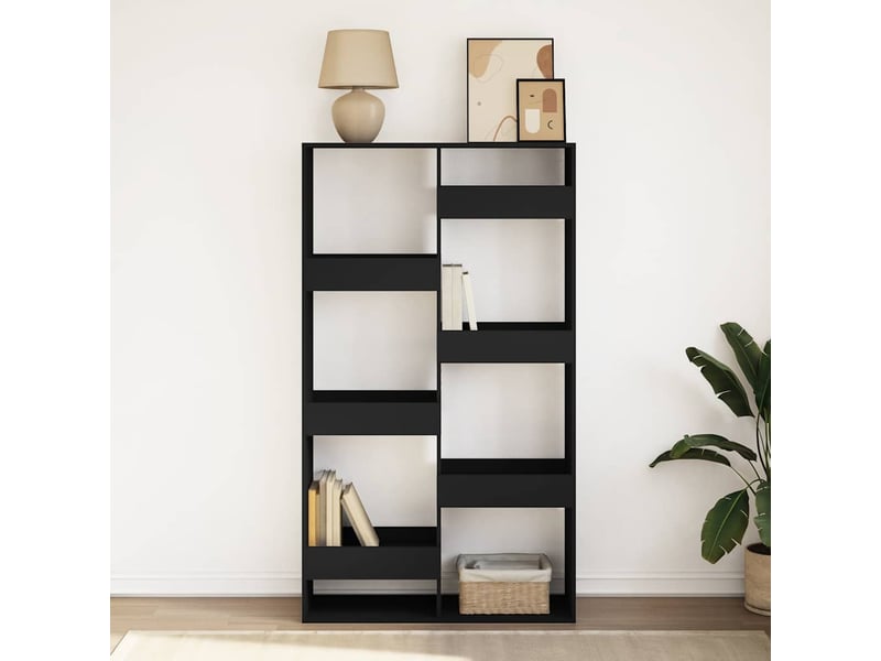  Bibliothèque, meuble de rangement salon noir 100x33x175 cm bois d'ingénierie  - Conforama C