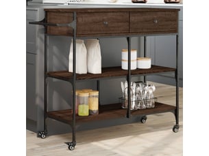 Desserte de cuisine, chariot de rangement chêne marron 105x42x95 cm bois d'ingénierie