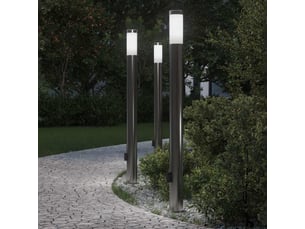 Borne lumineuse avec sortie lot de 3 110 cm acier inoxydable ip44 shl96425