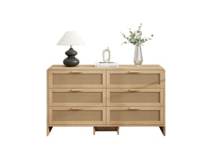 Commode 6 tiroir(s) LPOSPI coloris naturel largeur 130 cm