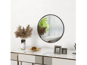 Miroir rond(e) à fixer coloris noir <strong>MIVRAY </strong> <strong></strong> - 61 cm x 61 cm