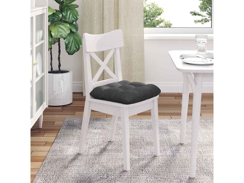  Lot de 4 coussins de siège, coussins décoratifs tissu en velours côtelé gris foncé cf59989  - Conforama D