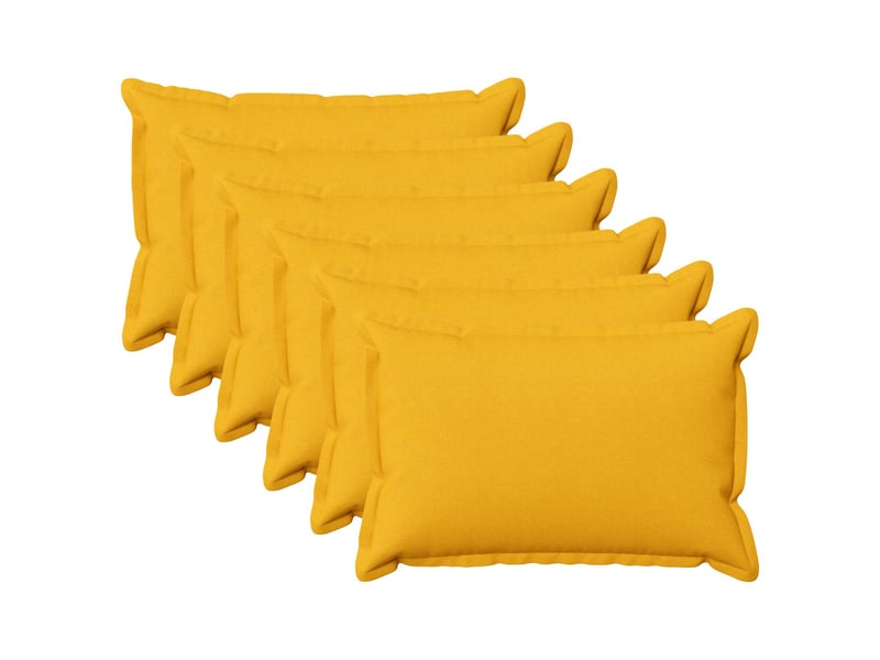  Lot de 6 coussins, coussins décoratifs houten jaune clair lin synthétique cf56555  - Conforama B