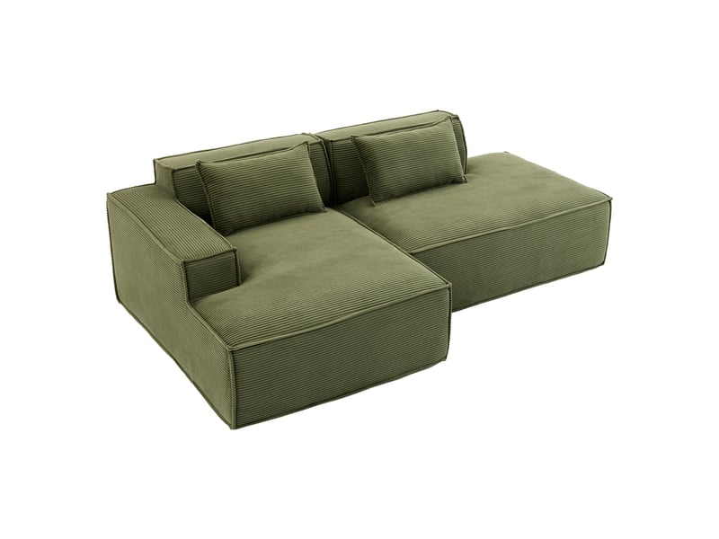  Canapé 3 places en tissu  avec 2 coussins, assise ressorts ensachés et mousse haute densité, design épuré  - Conforama A