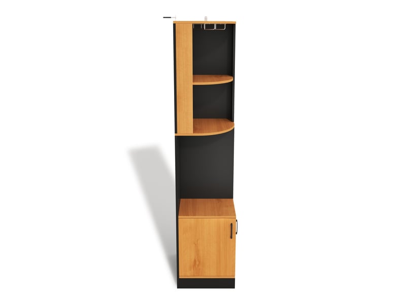 Buffet de cuisine d’angle 40x40x182 cm avec porte-verres et rangement noir - Conforama R
