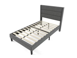 Lit simple 90x200 cm <strong>OKWISH</strong> <strong></strong> coloris gris