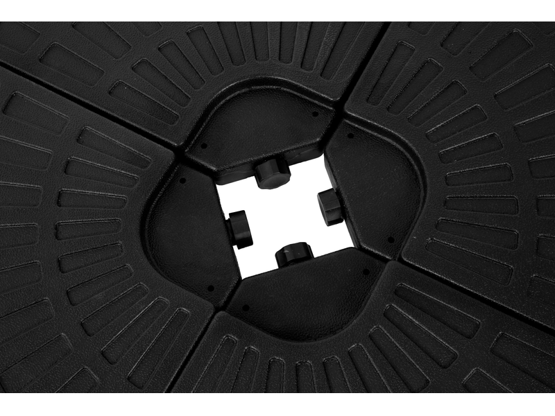 Plaques de lestage pour parasol déporté 26,38 x 18,31 x 2,76 po par plaque – noires – 4 pièces à remplir - Conforama E