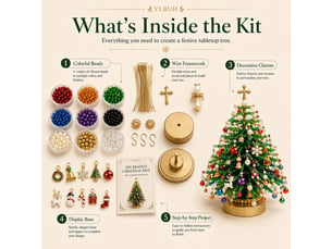 Kit diy sapin de noël en perles avec cadre métallique, décoration de table 3d avec perles cristal, loisirs créatifs, magie de l'hiver