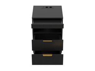 Table de chevet 40x40x60 cm, table de nuit avec station de charge usb c et led rgb, compartiment caché, avec 2 tiroirs et niche de rangement, noir