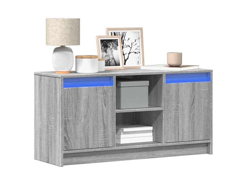  Meuble tv - banc tv - meuble de rangement avec led sonoma gris 100x34x50 cm bois d'ingénierie  - Conforama B