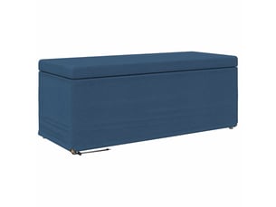 Tabouret de salon bleu 101x41x40 cm tissu et bois stratifié