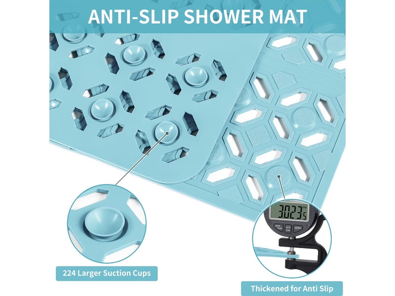  Tapis de douche en tpe à ventouses - 27 x 27 pouces - bleu  - Conforama B