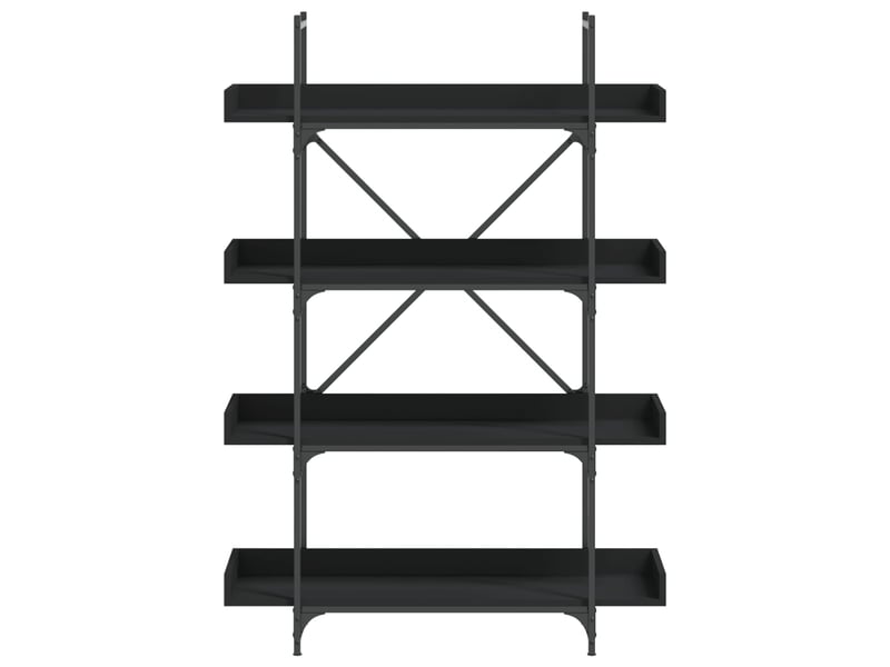  Bibliothèque à 4 niveaux, armoire à livres noir 100x33x145,5 cm bois d'ingénierie  - Conforama D