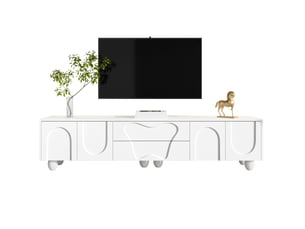 Meuble tv coloris blanc 180 cm MEUBLIV  