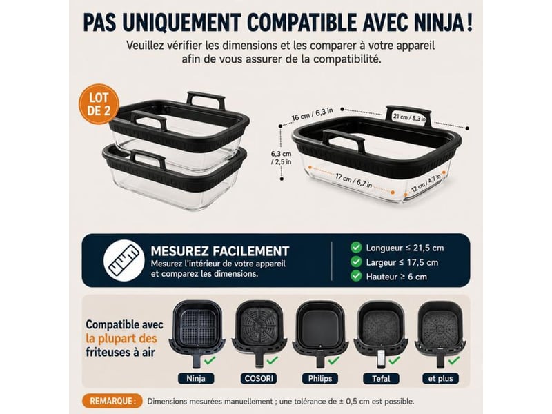  Plat cuisson verre resistant four a air chaud double zone lot de 2 poignées silicone amovibles 395393_AADEJ67992_6_DROPFR - Conforama B