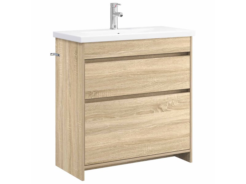  Ensemble de mobilier de salle de bain chêne sonoma shl2780  - Conforama A