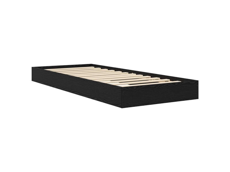 Lit simple- lit adulte - cadre de lit au sol chêne noir 80 x 200 cm bois d'ingénierie - Conforama B