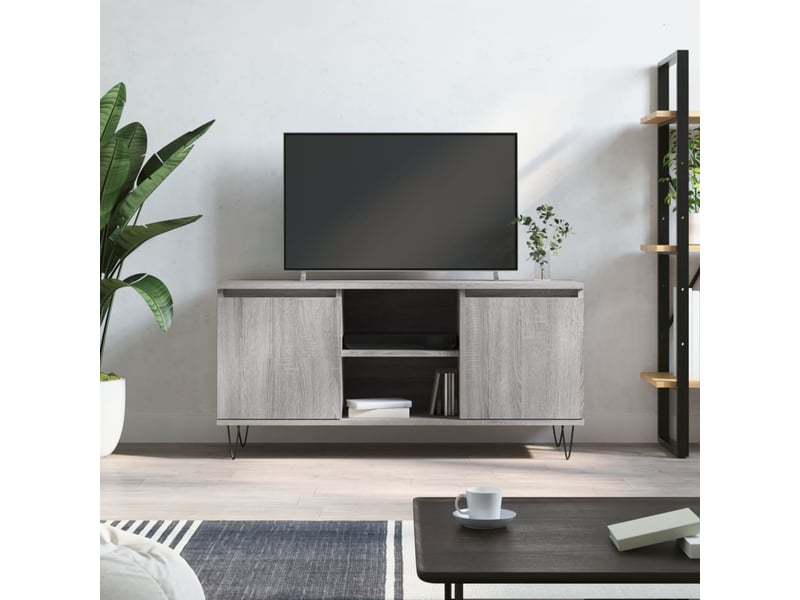  Meuble tv - banc tv - meuble de rangement sonoma gris 104x35x50 cm bois d'ingénierie  - Conforama B