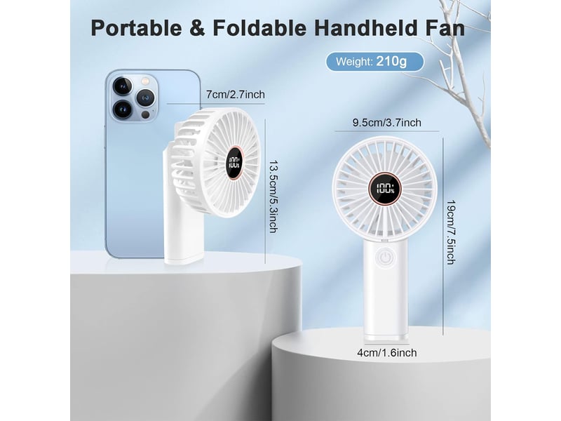  Mini ventilateur portable, 3600mah usb ventilateur de poche rechargeable  - Conforama C