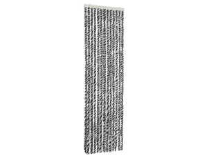 Rideau anti-mouches, moustiquaire gris et noir et blanc 56x200 cm chenille cf43556