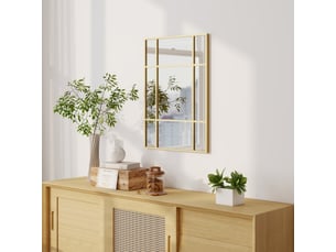 Miroir rectangulaire à poser coloris jaune <strong>HOMCOM</strong>  <strong></strong> - 50 cm x 2 cm