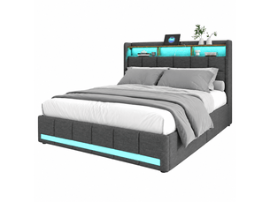 Lit 2 places 140x190 cm DAHUEN   coloris gris