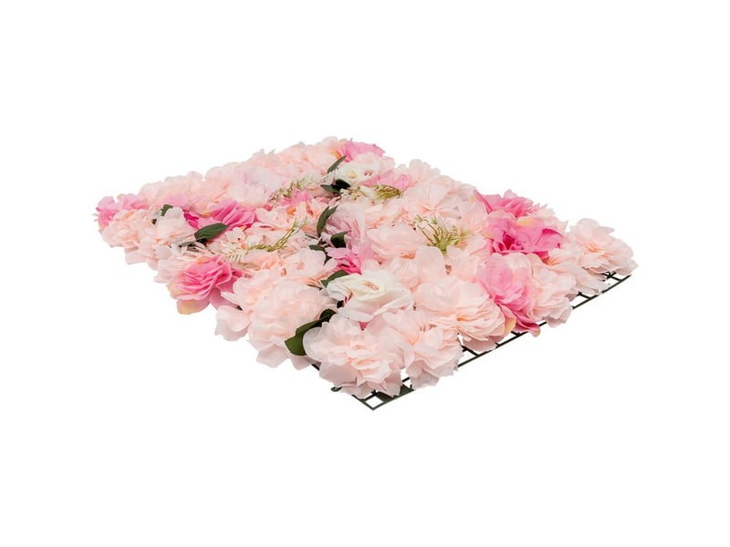 Lot de 6 panneaux muraux de fleurs artificielles, mur de fleurs artificiel, fond décoratif pour maison, mariage, cérémonie et fête - 40x60 cm - Conforama E