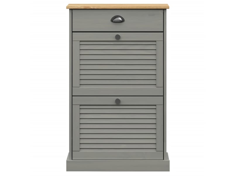  Meuble à chaussure, armoire à chaussures vigo 60x35x96 cm gris bois massif de pin  - Conforama E