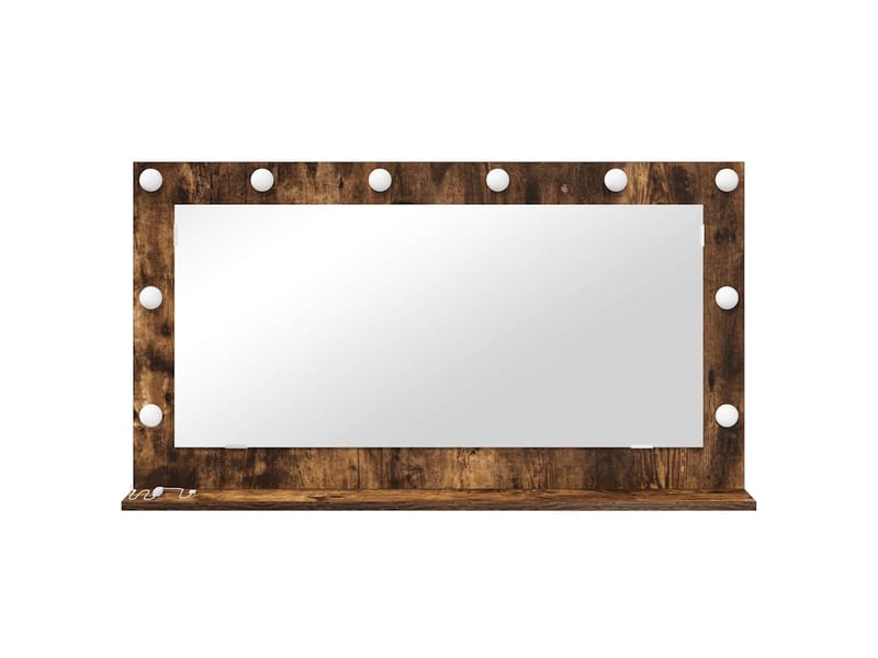 Miroir de vanité, miroir de coiffeuse chêne fumé 100 x 55 x 18 cm rectangulaire cf62756 - Conforama D