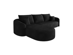 Canapé d’angle modulable en l – mousse – sans montage – 266 cm – noir