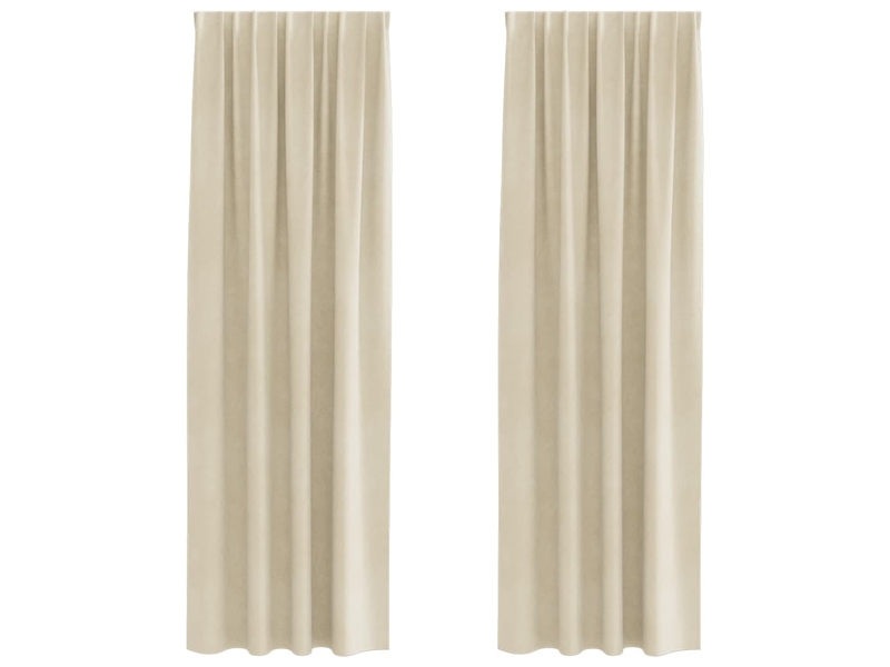 Lot de 2 rideaux, rideaux de fenêtre crème 140 x 225 cm velours cf44021  - Conforama A