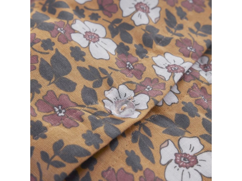  Parure housse de couette 260x240cm + 2 taies motif fleuri marron 100% gaze de coton - adige ADIGE - Conforama E