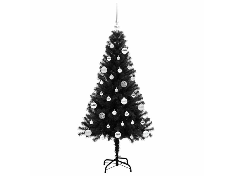  Sapin de noël, arbre de noël noir 150 cm pvc shl708  - Conforama D