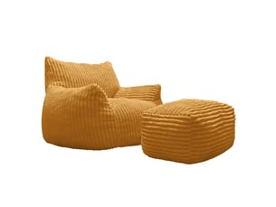 Fauteuil fixe <strong>WISHDOR</strong> Velours côtelé jaune