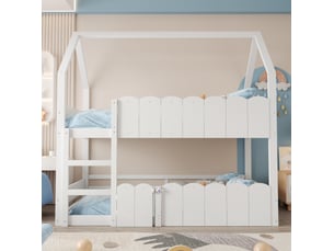Lit superposé 90x200 cm <strong>OKWISH</strong> <strong></strong> coloris blanc