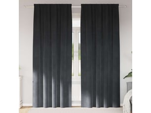 Lot de 2 rideaux, rideaux de fenêtre gris clair 140 x 245 cm velours cf44048