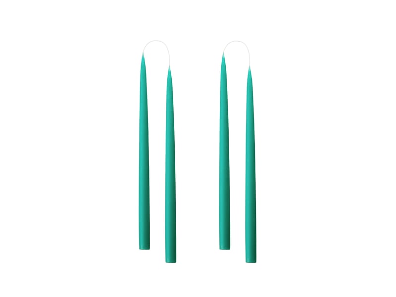 Lot de 4 bougies coniques, fabriquées au danemark, 42 couleurs disponibles, sans gouttes et sans fumée, bougies de table longue durée de combustion de 15 heures, bougies non parfumées - Conforama A