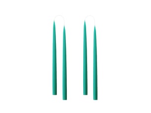 Lot de 4 bougies coniques, fabriquées au danemark, 42 couleurs disponibles, sans gouttes et sans fumée, bougies de table longue durée de combustion de 15 heures, bougies non parfumées
