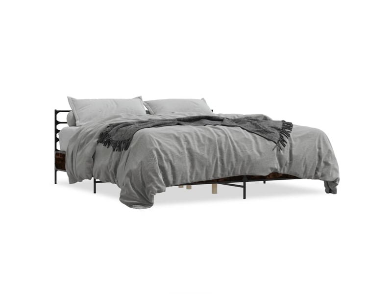  Lit double- lit adulte -  cadre de lit sans matelas chêne fumé 180x200 cm  - Conforama A