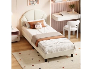 Lit simple 90x200 cm <strong>BRILVERDE </strong>  <strong></strong> coloris beige