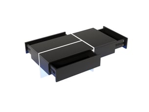 Table basse avec 3 tiroirs, led contrôlée par application, finition brillante, pour salon, 100 × 50 × 34,5 cm