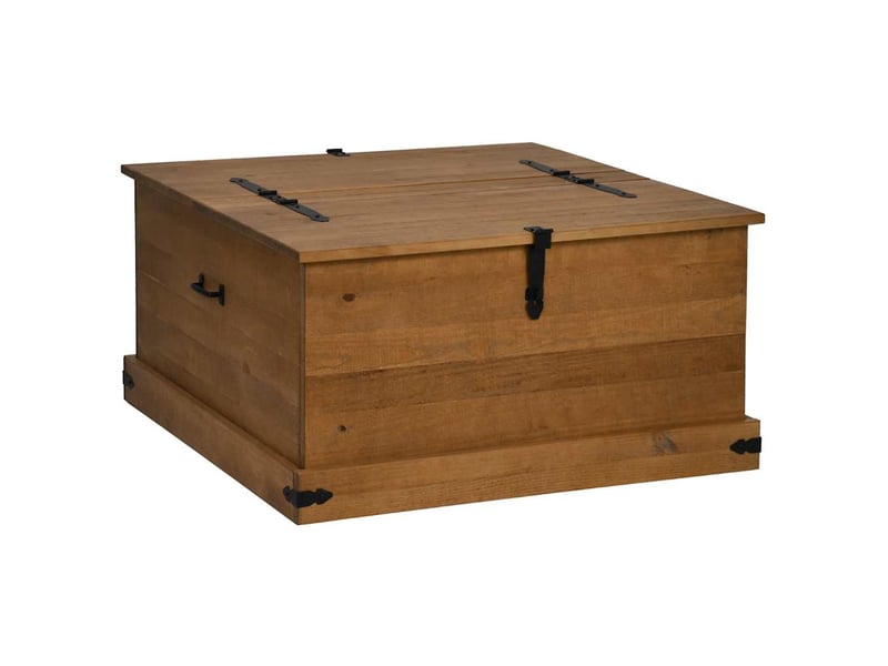  Coffre de rangement, boîte de rangement de rangement halden 91x91x47 cm bois massif pin  - Conforama A