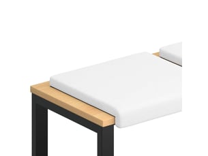 Lot de 2 coussins de banc, coussins d'assise, coussins pour chaisecanapé tissu blanc profondeur 35 cm cf52498
