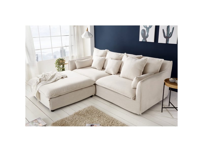 Canapé d'angle kalia – blanc – 4 places – angle réversible – contemporain - Conforama B