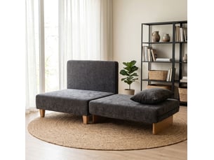 Fauteuil-lit 2-en-1 94x63x89 cm pliant gris foncé sans matelas