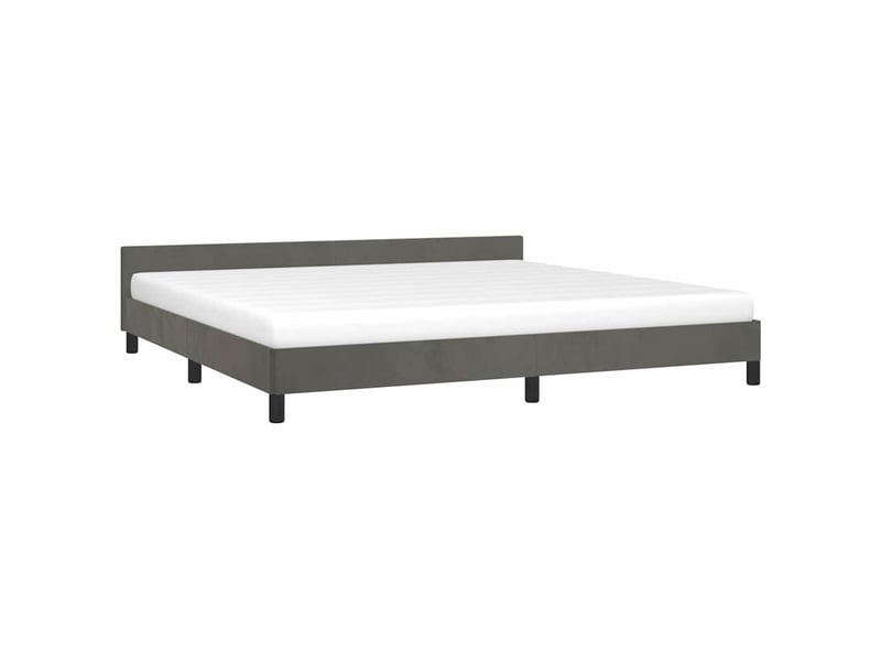 Lit double- lit adulte -  cadre de lit sans matelas gris foncé 200x200 cm velours  - Conforama B