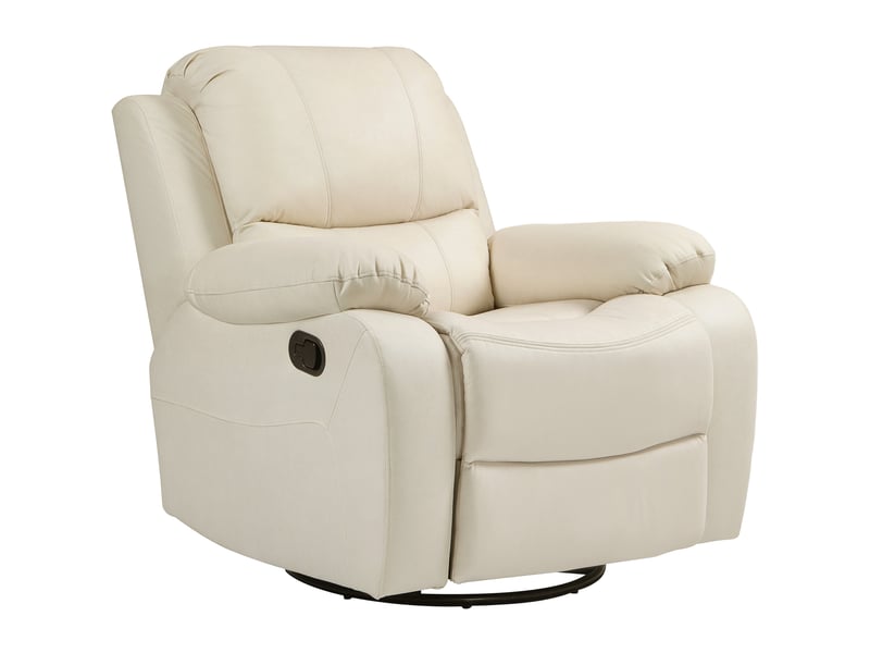  Fauteuil relax inclinable manuel avec repose-pieds, pivotant et basculant, ressorts ensachés,beige  - Conforama A