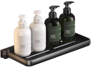 Étagère murale pliable pour salle de bain, cuisine et camping-car, gris acier, 40 cm