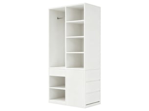 Armoire avec penderie, tiroirs et étagères ouvertes, grand rangement pour chambre en mdf 70×50×170 cm blanc